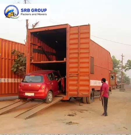 Secure car transport with specialized vehicle by SRB Group Packers and Movers